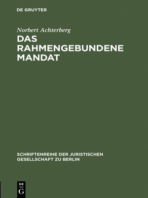 cover image of Das rahmengebundene Mandat